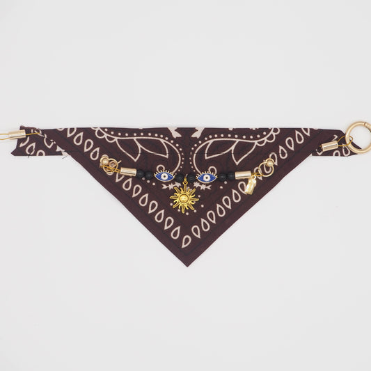 "Cairo Rider" brown bandana collar for Dogs and Cats