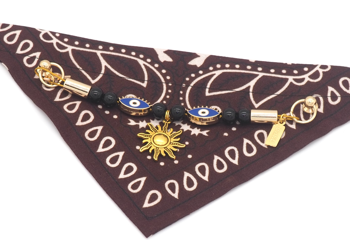 "Cairo Rider" brown bandana collar for Dogs and Cats