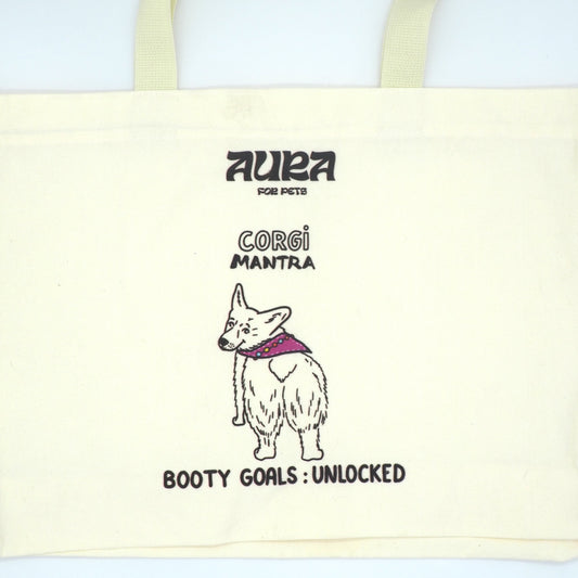 Corgi Off-White Cotton Tote Bag