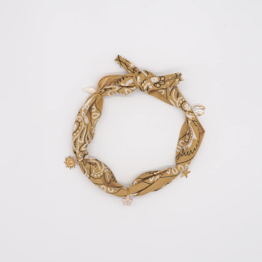 Beige Dune Tie-on Bandana Collar for Dogs and Cats