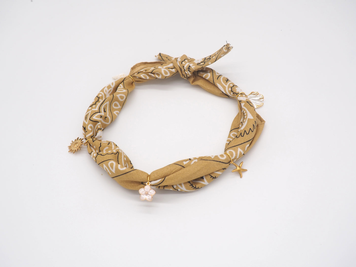 Beige Dune Tie-on Bandana Collar for Dogs and Cats