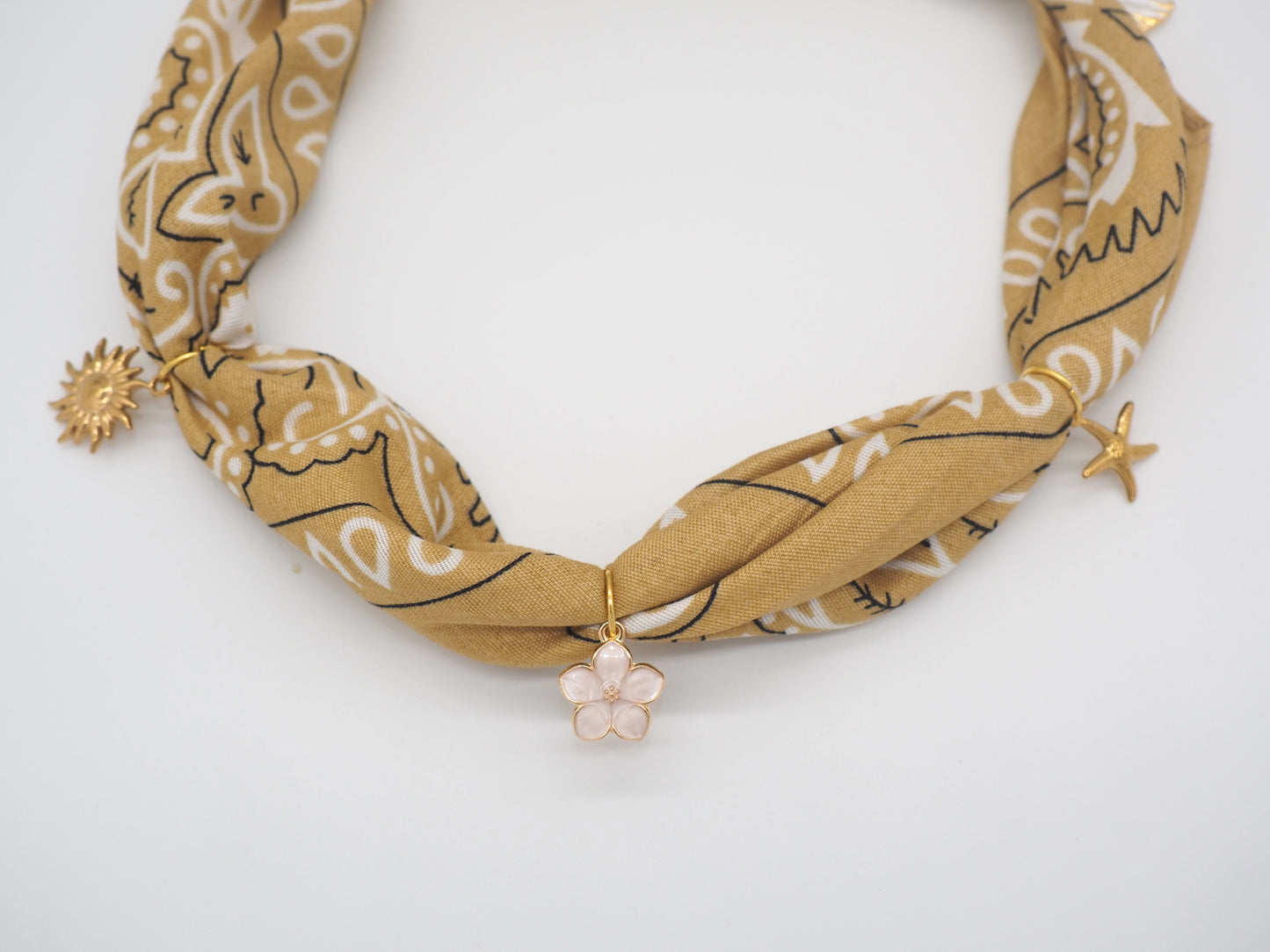 Beige Dune Tie-on Bandana Collar for Dogs and Cats