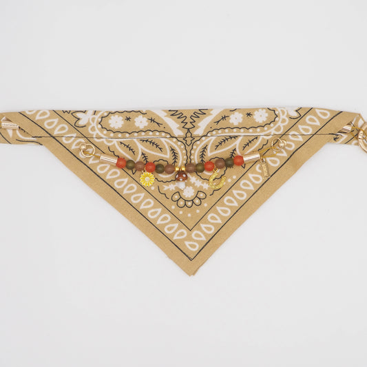 Fall In Love beige bandana collar for dogs and cats