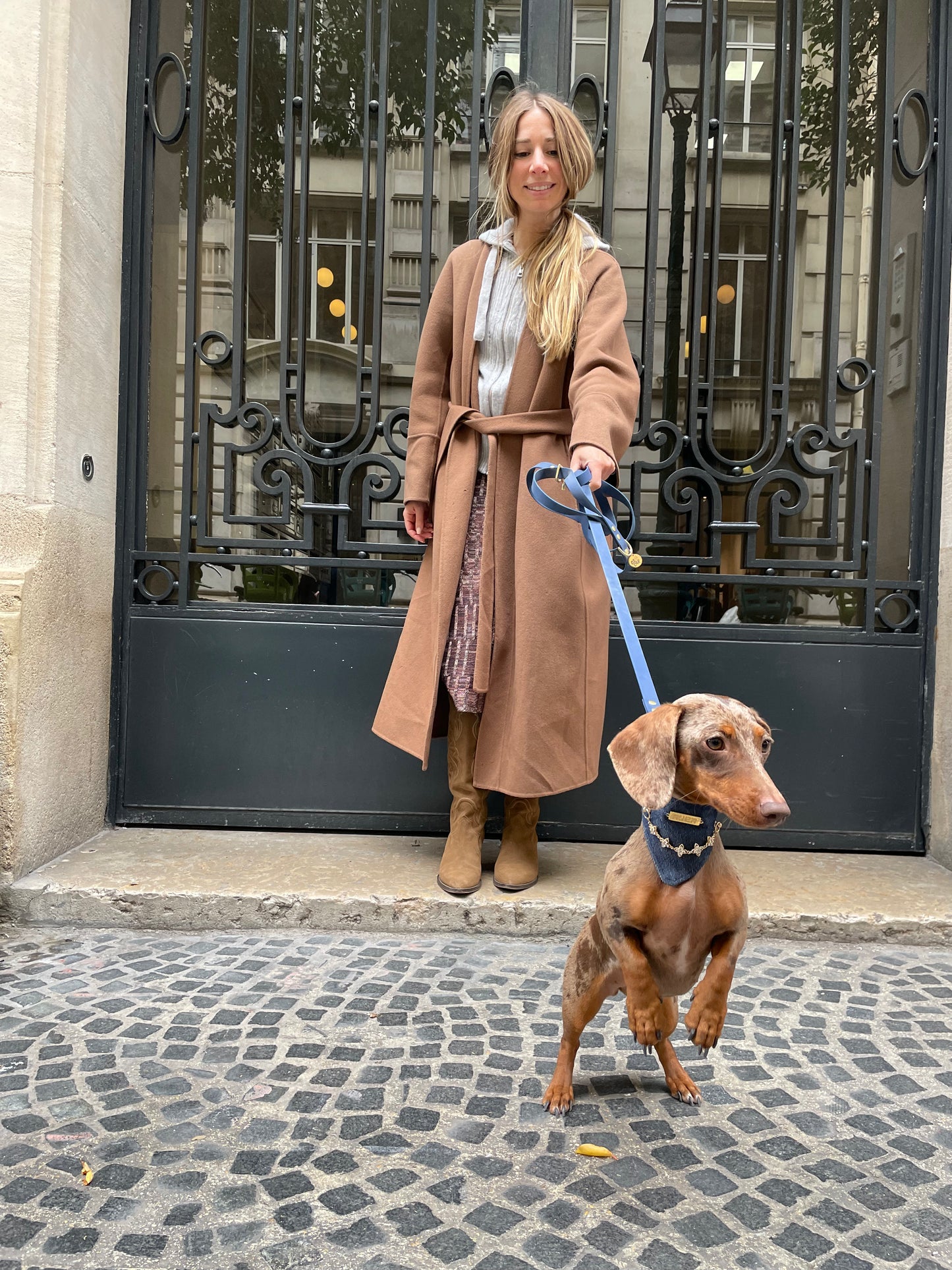 Pack Bandana en jeans + Collier en biothane - Aura x Oscar & Co