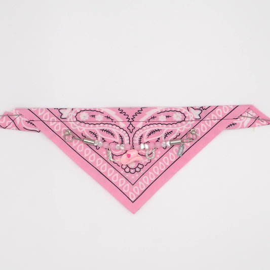 "Rosie Jane" pink bandana collar for Dogs and Cats