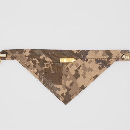 Tartan bandana-necklace with burgundy knot