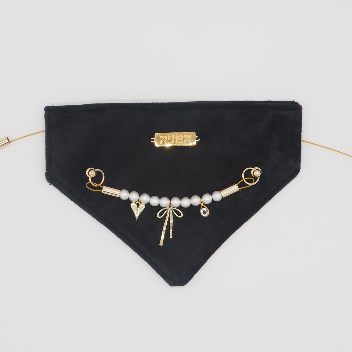 Bandana-Collier Velours Noir Précieux