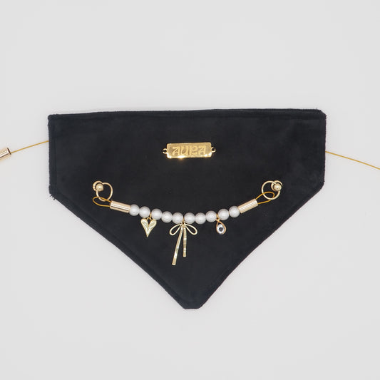 Precious Black Velvet Bandana-Necklace