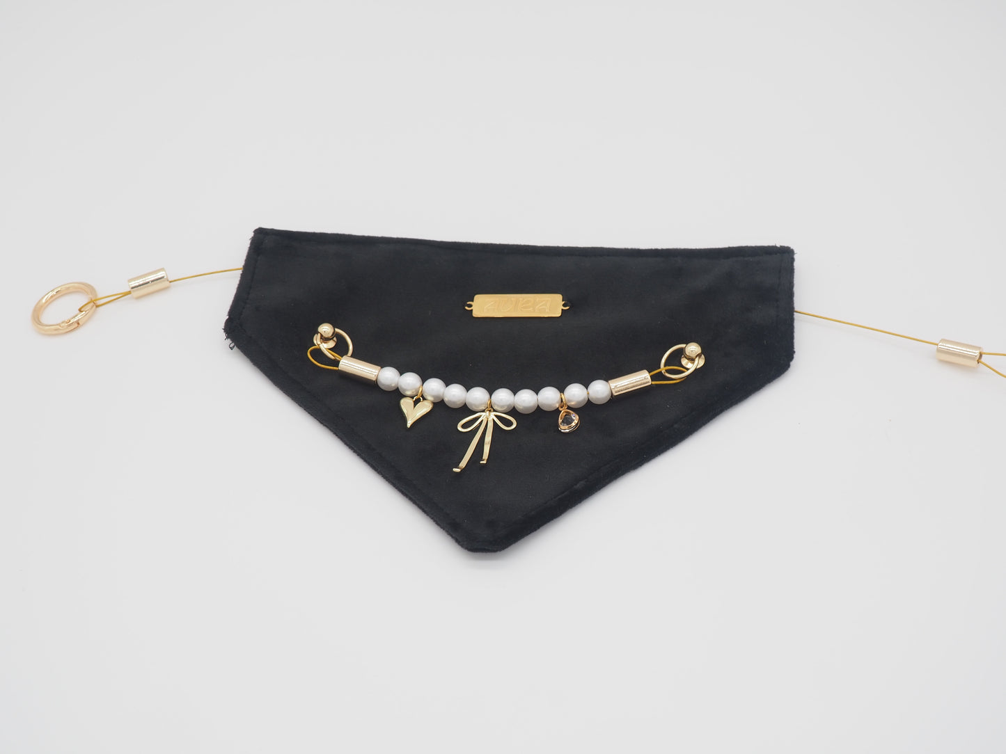 Bandana-Collier Velours Noir Précieux