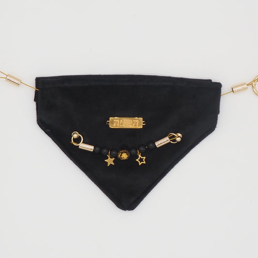 Imperial Black Velvet Bandana-Necklace