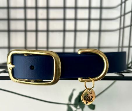 Pack Bandana en jeans + Collier en biothane - Aura x Oscar & Co